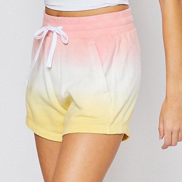 NEW Pink Lemonade Ombre Drawstring Sweat Shorts - Picture 4 of 8